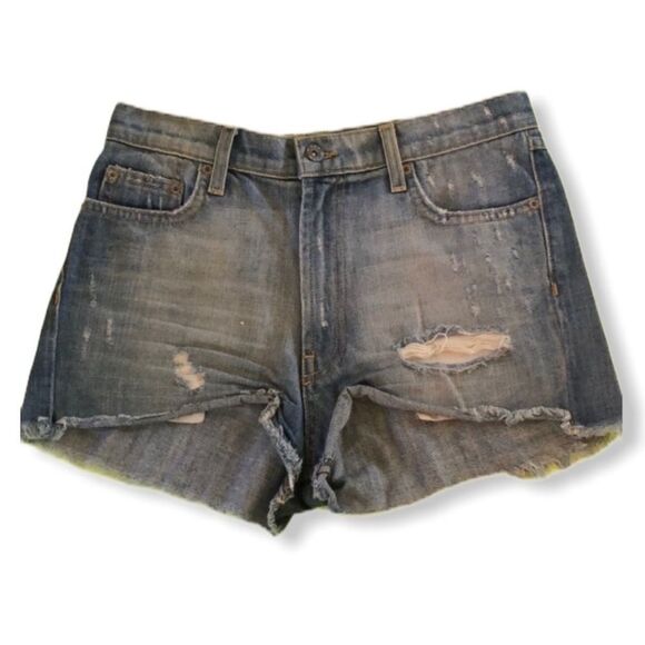 CarMar Distressed Denim Cut-Off Shorts - Picture 1 of 9